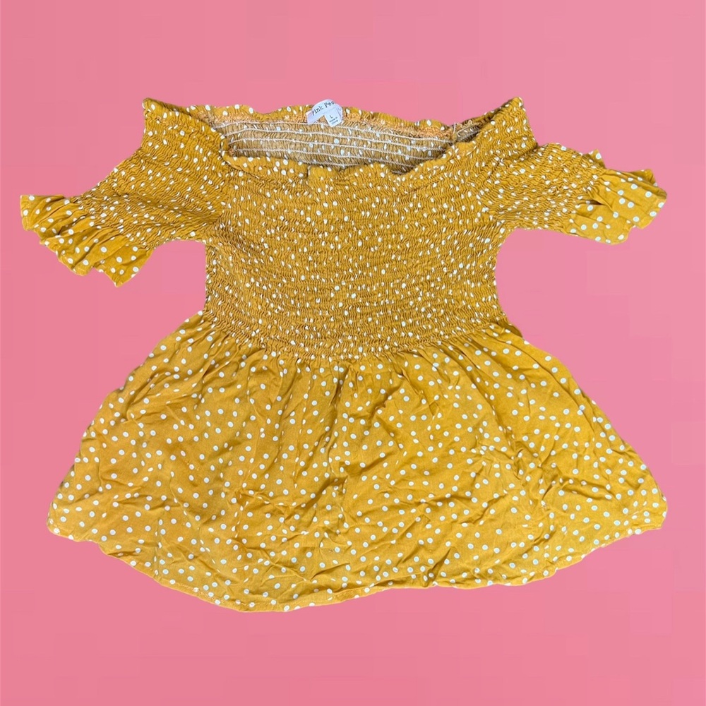 Off Shoulder Pink Peony in Yellow